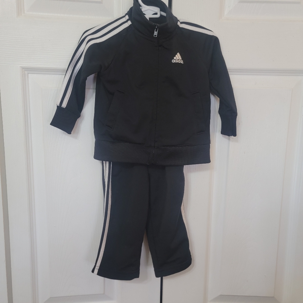 Adidas Infant Black tracksuit Size 9 months